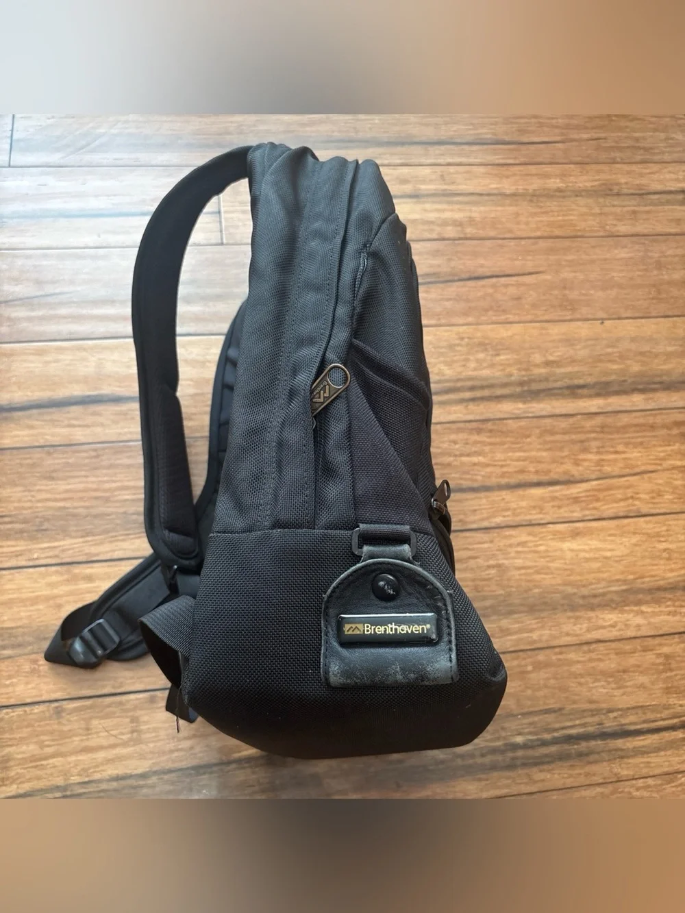 Brenthaven Black Solid Laptop Backpack, Padded Compartment, Adjustable Straps